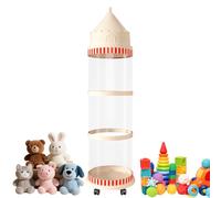 Boîte à jouets - Boîte à rangement transparente pour poupées - Château esthétique anti-poussière pour jouets dans la chambre à coucher, le salon de la maternelle
