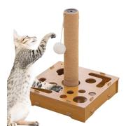 Boîte À Jouets De Lime À Griffes pour Chat,Planche en Bois d'Enrichissement | avec Accessoire à Clochette Qui Lime Les Griffes,pour Maison Jeu Intérieur Chat Chiot Chien Lapin
