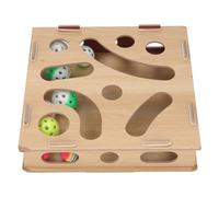 Boîte à Jouets de Puzzle Interactif pour Chat, Exercice Physique Mental, Planche Composite, Labyrinthe pour Chat, Jouet avec Boule de Cloche pour Chats D'intérieur, Mangeoire