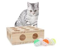 Boîte à jouets interactifs pour chat en bois, labyrinthe à friandises, griffoir, boîte à jouets amusante, jouet interactif pour chat, jouets d'agilité pour chat