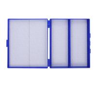 Boîte à Lames pour Microscope en Plastique Robuste, Porte Lames de Laboratoire 100 Emplacements, Organisateur Compact et Portable pour Rangement de Histologiques et