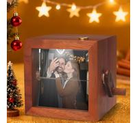 Boîte à lampe à rabat mécanique élégante personnalisée avec poignée, boîte cadeau d'amour à DEL pour couple romantique (16 photos, sans LED)