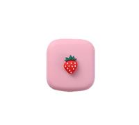 Boîte à lentilles de contact rose avec fraise - Joli rangement pour lentilles souples et dures, étui de voyage, miroir, pince à épiler, ventouse, récipient à lentilles, accessoires de nettoyage, idéal