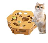 Boîte à limes à ongles pour chats - Jouets interactifs en bois pour chatons | Boîte à griffoir pour chat avec 3 cloches | pour chatons, exercices pour soulager l'ennui, toilettage des