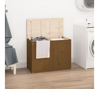 Boîte à Linge 88,5x44x66 cm Bois Massif de Pin Panier Corbeille Coffre vidaXL