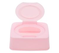 Boîte à Lingettes à Clapet, Distribution par Tirage, 1 Pièce | PP Rose, Rangement Polyvalent pour Disques Démaquillants et Lingettes, Couvercle Anti-poussière