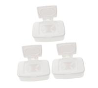 Boîte à Lingettes Humides à Bouton 3 Pièces Portable et Rechargeable | PP Blanc, sans Odeur Étrange, Format Voyage, Glisse un Paquet de Change, Lot de Trois