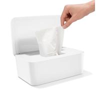 Boîte à Lingettes Humides Avec Couvercle, Boîte à Lingettes Bébé, Boîte de Mouchoirs Humides, Boîte à Mouchoirs Papier Pour Mouchoirs Papier, Serviettes Humides, Blanc