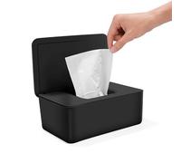 Boîte à Lingettes Humides Avec Couvercle, Boîte à Lingettes Bébé, Boîte de Mouchoirs Humides, Boîte à Mouchoirs Papier Pour Mouchoirs Papier, Serviettes Humides, Noir