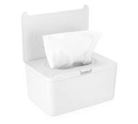 Boite a Lingettes Humides, Boite a Mouchoir, Boîte de Mouchoirs Humides, Boîte de Lingettes Bebe, Distributeur de Rangement de Lingettes Humides avec Couvercle, pour Voiture Bureau Maison (Blanc)