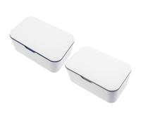Boîte à Lingettes Portative 2 Pièces en Plastique Bleu, Simple | Rangement de Table, Accès Propre et Couvercle Bien Fermé, pour Parents et Nouvelles Familles