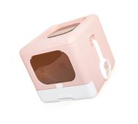Boîte à Litière de Chat Pliable, pour intimité sans Fuite de la Boîte Pliable de Pot de Chat fermé à Coups Fermée, Pot fermé avec Scoop Bac à Litière de avec Tiroir de Couvercle Litter de (Pink)