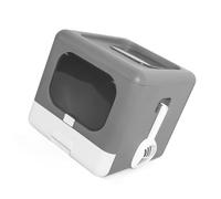 Boîte à Litière de Chat Pliable, pour intimité sans Fuite de la Boîte Pliable de Pot de Chat fermé à Coups Fermée, Pot fermé avec Scoop Bac à Litière de avec Tiroir de Couvercle Litter de (Grey)