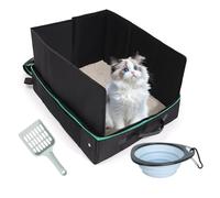 Boîte À Litière De Chat Travel - Litter Boîte Portable | Boîtes Kitty Entreclaies | Récipient Pliable Résistant À L'eau Avec Couvercle Et Poignée | Toilet De Transport Facile Pour Voiture Airplane Hot