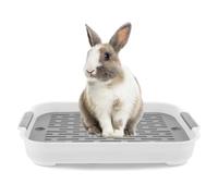 Boîte à litière de Lapin 2 Tier Litter Boîte à litière Plastic Rectangulaire Bunny Pet Toilet 7.3x10.6x1, 3 Pouce de d'entraîneur pour Le poêle Guinée Bunny Ferret Hamster Hedgehog