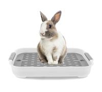 Boîte à litière de Lapin à 2 Niveaux 2 Tier Litter Box Plastic Rabbit Woilet Rectangulaire Bunny Pet Toilet Potty Trainer Litteur Boîte