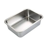 Boîte à litière en Acier Inoxydable pour Cat Rabbit Contrôle du bac à litière Non bâton Extra Large Pan 45x35x10cm