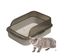Boîte à litière ouverte, High-Sided Leak Proof Cat Pan, Hygiénique Odor Control, Easy to Clean Kitten Toilet, Gris, Vert, Bleu, Pet Indoor Pet, 11,02 x 5,71 pouces