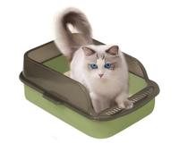 Boîte à litière pour chaton, litière ouverte | Aperçu hygiénique de contrôle des odeurs ouvertes - Toilette pour chatons facile à nettoyer, litière de façade haute pour un usage domestique intérieur