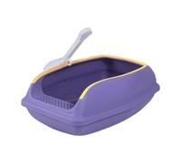 Boîte À Litière Pour Chats - Bac À Litière Semi-fermé Mobile | Traineur De Toilettes De Chaton Anti-splashing, Bac À Litière Pour Chats Hauts, Plate-forme De Litière De Voyage À Clôture Mobile Pour Le