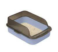 Boîte à litière pour chats ouverts à face haute - Épreuve des fuites de contrôle des odeurs, conception pour un nettoyage facile | Toilet de chaton ouvert durable pour les chats intérieurs, parfait po