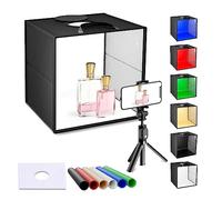 Boîte à Lumière de Studio Photo 12 Pouces/30cm Pliable Boîte à Photo Kit avec 6 Couleurs de Fond et Diffuseur d'éclairage, 3 Couleurs de Température Variable, pour Photographie de Produits