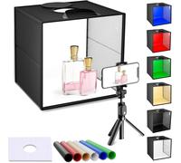 Boîte à Lumière de Studio Photo 12 Pouces/30cm Pliable Boîte à Photo Kit avec 6 Couleurs de Fond et Diffuseur d'éclairage,3 Couleurs de Température Variable,pour Photographie de Produits