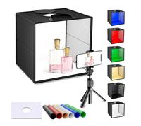 Boîte à Lumière de Studio Photo 30x30x30cm Mini Studio Photo Box Portable Boîte de Tente Pliable avec 120 Lumières LED