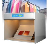Boîte à lumière d'évaluation de couleur avec 6 sources lumineuses D65 TL84 UV F CWF U30, armoire assortie aux couleurs pour impression textile et contrôle de la qualité de la teinture