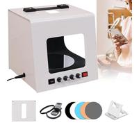Boîte à lumière et boîte à lumière portable pour studio photo, platine électrique 360° pour bijoux en or et argent, avec 4 LED et 5 plaques de couleur, pour colliers, boucles d'oreilles TB200