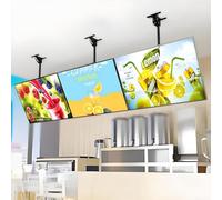 Boîte à lumière LED à cadre encliquetable, écran de menu rétroéclairé pour restaurant, café, boutique, panneau d'affichage mural avec support de suspension