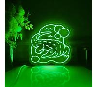 Boîte à lumière LED crocodile en forme d'alligator, décoration murale, panneau lumineux, décoration de bureau, cadeau pour les amateurs de reptiles, amateurs de faune (RVB, petite taille)