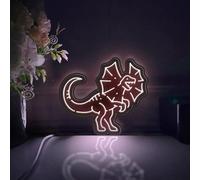 Boîte à lumière LED dinosaure, décoration murale en forme de dilophosaure ancien, panneau lumineux, décorations de bureau, décoration de chambre, cadeau pour les éducateurs, fans de dinosaures