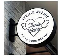 Boîte à lumière LED double face, panneau d'affichage de publicité extérieure rond personnalisé pour magasin, panneau LED auto-personnalisé étanche pour les entreprises