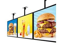 Boîte à lumière LED murale avec poteau télescopique - Panneau d'affichage numérique pour restaurants, cafés, cafés et présentoirs de vente au détail - Solution publicitaire attrayante