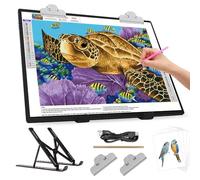 Boîte à lumière LED rechargeable A3 avec support et clips, batterie de 3000 mAh, 3 couleurs réglables, 6 niveaux de luminosité, idéal pour la peinture au diamant, le dessin, les croquis, les tatouages