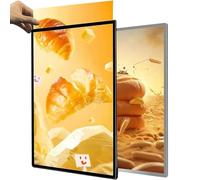 Boîte à lumière LED ultra fine pour affichage d'affiches, cadre publicitaire mural ou au plafond, panneau de menu rétroéclairé enfichable