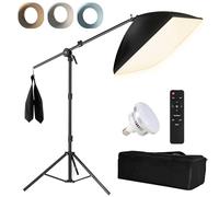 Boîte à Lumière Niceveedi 50 x 70 cm, Kit D'éclairage Photographique avec Trépied de 203 cm et Perche de 150 cm, Softbox Vidéo 85 W avec Ampoule 2700K-6500K, pour Enregistrement vidéo (1-Pack)