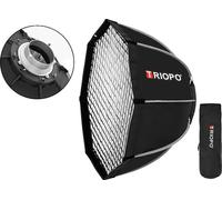 Boîte à lumière octogonale avec sac de transport, montage rapide, diffusion de lumière supérieure, grille incluse, boîte à lumière 90cm