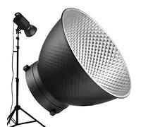 Boîte à lumière parabolique Bowens Mount | 18 cm Portable Bowen Mount Diffuseur | Bowens Mount Studio Strobe Flash Speedlite, Abat-Jour Plat avec Grille nid d'abeille 60 degrés Blanc Doux