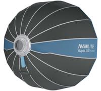 NANLITE SB-RP120 Softbox Parabolique Professionnelle 120 cm avec grille nid d'abeille et diffuseurs, culot Bowens