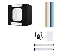 Boîte à lumière photo, boîte à lumière LED, 5 arrière-plans, boîte photo 40cm