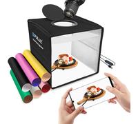 Boîte à Lumière Photographique 12""/30CM Boîte Photo Portable pour Entreprise de Photographie de Produits en Ligne avec 6 Fond de Couleurs + Lumière Annulaire à 112 Perles LED