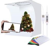 Boîte À Lumière Photographique 30Cm Avec Éclairage Annulaire Portable Pour Produits Photographiques, Équipée De 128 Perles Lumineuses Et De 6 Fonds De Couleurs[CLI4603]