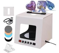 Boîte à lumière pour Photographie, Tente de Prise de Vue de Bijoux à intensité Variable, avec 4 LED et 5 plaques de Couleur,pour Colliers, Boucles d'oreilles et Bracelets TB300