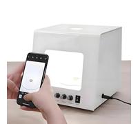 Boîte à lumière pour Studio Photo, Tente de Prise de Vue de Bijoux à intensité Variable, avec Plateau tournant Automatique et Support Suspendu, avec 4 lumières LED et 5 plaques de Couleur TB30