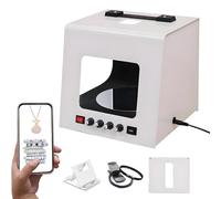 Boîte à Lumière Professionnelle-Configuration de Studio Photo Premium pour des Images de Bijoux Éblouissantes,Vitesse et Température de Couleur Personnalisables,Permutateur de Fond Noir/Blanc TB200