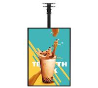Boîte à lumière publicitaire LED, affichage vertical mince avec support mural, solution de menu numérique rétroéclairé pour la promotion des entreprises