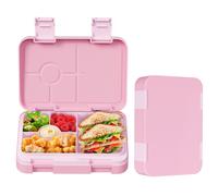 Boîte à lunch bento 5 compartiments Meoky avec double verrou - Rose