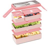 Boîte à lunch Bento Box avec 4 compartiments et ensemble de couverts, 1450ML